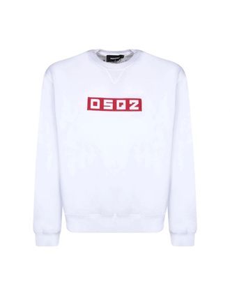 Dsquared2 Mens Dsquared2 Small Block Logo White Sweatshirt - Size: 44