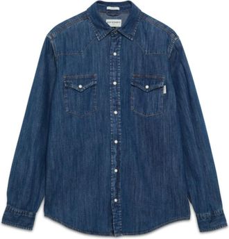 Roy Rogers Camicia in denim elasticizzato - Heren - Spijkeroverhemden - Blauw - S - Denim - Overhemden
