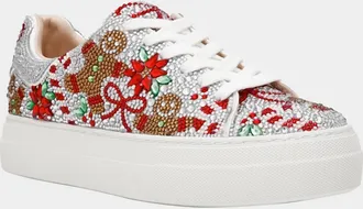 Betsey Johnson Womens Sidny Platform Sneakers In Holiday Multi