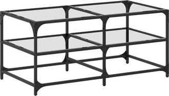 vidaXL Vidaxl - Coffee Table with Transparent Glass Top 98.5x50x45 cm Steel