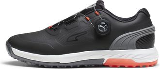 Puma Mens Alphacat Nitro Disc Golf Shoes, Black-Quiet Shade-RED Blast, 7