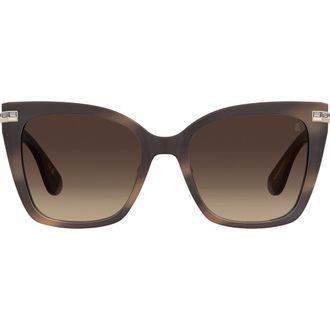 Stuart Weitzman 55mm Square Sunglasses in Havana Brown/Brown at Nordstrom