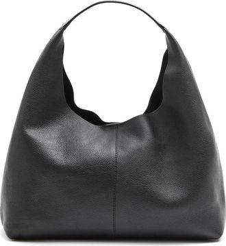 & Other Stories Leather Shoulder Bag in Black Dark at Nordstrom