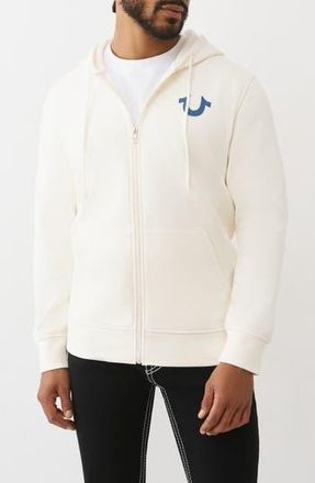 True Religion Stitched Logo Zip Hoodie in Winter White at Nordstrom Rack, Size X-Large
