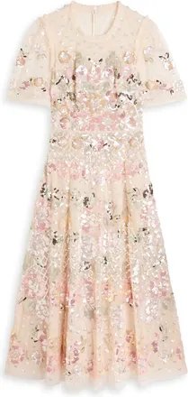 Needle & Thread Rosalie Floral-embellished Tulle Gown - Cream - 16 (UK20 / Xxl)