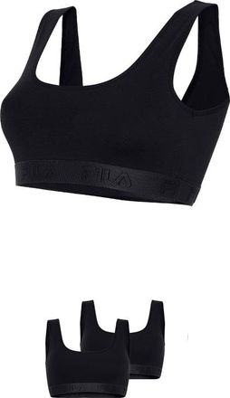 Fila B&uuml;gelloser BH FILA, Damen, Gr. XL, N-Gr, schwarz, Obermaterial: 95% Baumwolle, 5% Elasthan, BHs B&uuml;gelloser BH, elastisches Unterbrustband, Baumwollmix