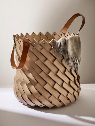 Pinetti Almeria Handwoven Water-Resistant Leather Basket