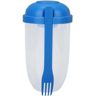 OEM Cocedor Port&aacute;til Para Ensaladas Con Tenedor - Recipiente Saludable Para Verduras Y Desayunos - Azul