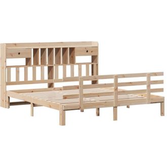 vidaXL Cama Con Estanter&iacute;a Sin Colch&oacute;n Madera Maciza De Pino 180x200cm Vidaxl
