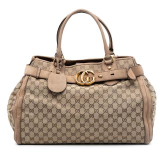 Gucci Tweedehands Gg Canvas Hardloop Tote