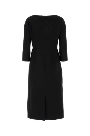 Valentino Garavani Womens Black Wool Blend Dress Nero Abiti