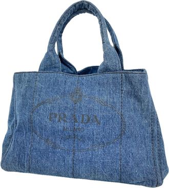 Prada Navy Denim Tote Bag (Pre-Owned)