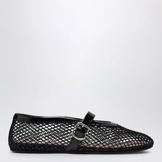 Alaia Ballerine flat in rete e pelle verniciata nere