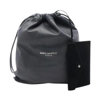 Saint Laurent Pre-owned Bucket Bags, female, Gray, Size: ONE SIZE Pre-owned Paris Teddy Leather Backpack