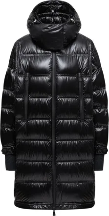 Moncler Moncler Rochelairs Hooded Long Down Jacket, Women, Black, Size: 00
