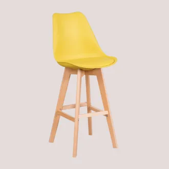 Sklum Pack De 2 Taburetes Altos 75 Cm Con Coj&iacute;n En Polipiel Nordic Sklum