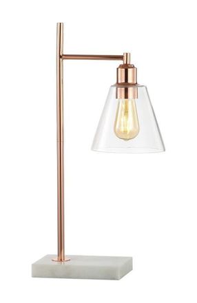 Jonathan Y Designs Lorena 22.25 Modern Glam Metal/Marble LED Table Lamp, Copper at Nordstrom