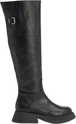 8 by YOOX LEATHER OVER-THE-KNEE BOOTS WITH BUCKLE