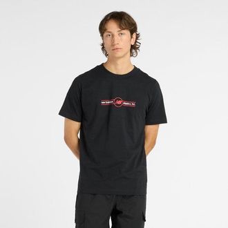 New Balance Uomo Logo Belt T-Shirt in Nero, Cotone, Taglia M