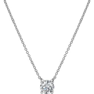 LuvMyJewelry Apollo 14K White Gold Round Lab Grown Diamond Pendant - 0.88 Ctw at Nordstrom