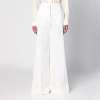 Stella McCartney Cream-coloured wool flared trousers