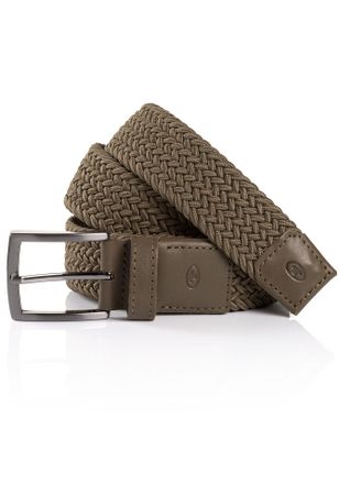 Tom Tailor Flechtg&uuml;rtel TOM TAILOR TTJAMIE, Herren, Gr. 11,5, gr&uuml;n (olive), Materialmix, unifarben, G&uuml;rtel Flechtg&uuml;rtel, 3,5 cm breiter Flechtg&uuml;rtel, Casual Look