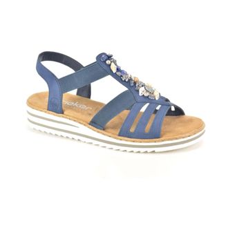 Rieker Blauw Sand. + Fantasie - Dames - Schoenen - Blauw - Maat: 37 EU
