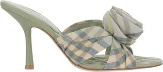 Burberry Light Green Slip On Heels