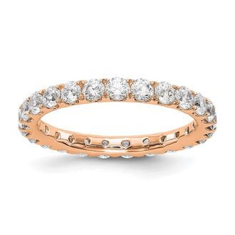 Diamond2Deal 14k Rose Gold Lab Grown Diamond Eternity Wedding Band Ring 1.5Ct Clarity- VS Color- G-H