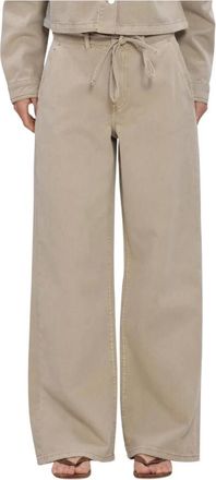 Moss Copenhagen Dames, Broeken, Beige, Maat: XL Katoen