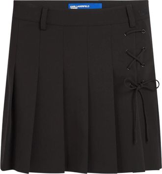 Karl Lagerfeld KLJ Pleated Mini Skirt - Dames - Korte rokken - Zwart - L - Polyester - Rokken