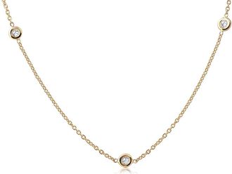 Pompeii3 1/4ct Diamonds By The Yard 18 14K Yellow Gold Womens Necklace