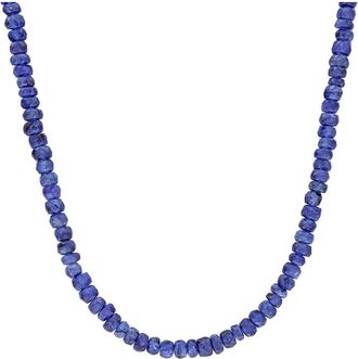 Rina Limor Silver 26.00 Ct. Tw. Blue Sapphire Bead Necklace