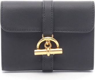 Herm&egrave;s Black Swift Leather Leather Coin Purse/Coin Case (Pre-Owned)