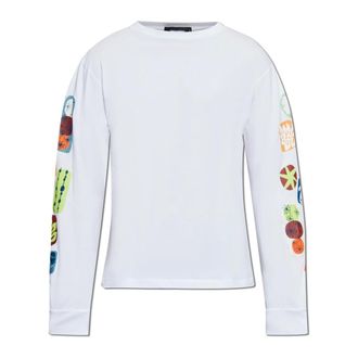 Dsquared2 Long Sleeve Tops, male, White, Size: 2XL Long-sleeve T-shirt Summer Lovers