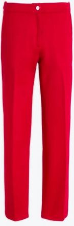 Vilagallo Womens Straight Leg Button Zip Fitted Pant In Red