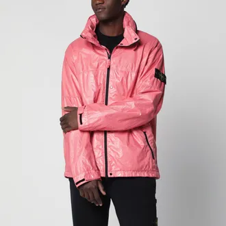 Stone Island Giacca color geranio in nylon lucido