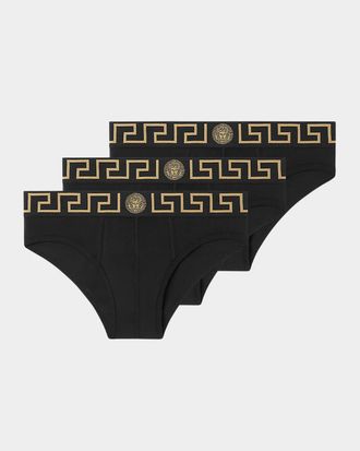 Versace Men & apos;s 3-Pack Medusa Key Jersey Briefs