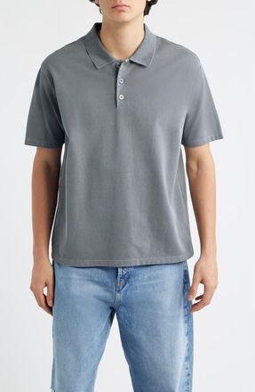 Frame Denim Washed Cotton Piqu&eacute; Polo in Antique Modern Grey at Nordstrom, Size Xx-Large