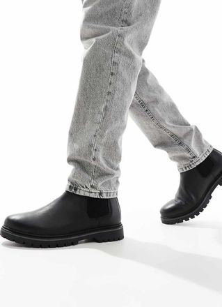 schuh Dawson - Stivaletti Chelsea in pelle neri-Nero