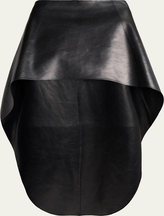 Balenciaga Smooth Leather High-Low Cape