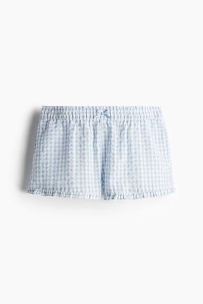 H&M Schlupfshorts aus Seersucker - Hellblau/Vichykaro