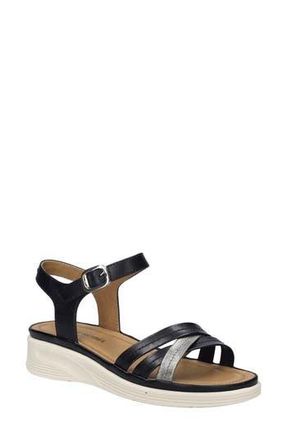 Josef Seibel Sevran Ankle Strap Platform Wedge Sandal in Black at Nordstrom Rack, Size 9-9.5Us / 40Eu