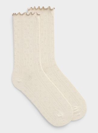Simons Womens Pointelle pattern socks