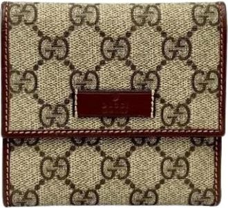 Gucci Pre-owned Wallets, female, Brown, Size: ONE SIZE Pre-owned Vintage Tri-fold Wallet