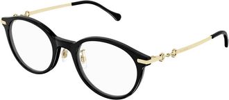 Gucci Horsebit Rond Frame - Dames - Brillen - Zwart - 50 MM - Accessoires