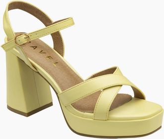 Ravel Womens Farran Womens Heeled Sandals - Pale Yellow Pu - Size: 6