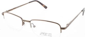 Signature Mens Brown Rectangular Eyeglass Frames 1085Brown50