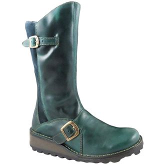 FLY London MES Rug Oil Suede Womens Calf Length Boots - Petrol - Size:UK 2