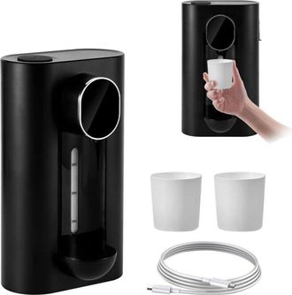 OEM Dispensador De Ba&ntilde;o Autom&aacute;tico Sin Contacto De 540 Ml - 3 Etapas, Montaje En Pared, Con 2 Vasos Magn&eacute;ticos Reutilizables Y Dep&oacute;sito De Agua Rellenable